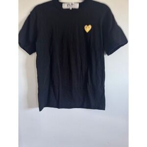 Comme des Garcons Play T-Shirt Black Gold Heart Logo AZ-T216 Mens Medium